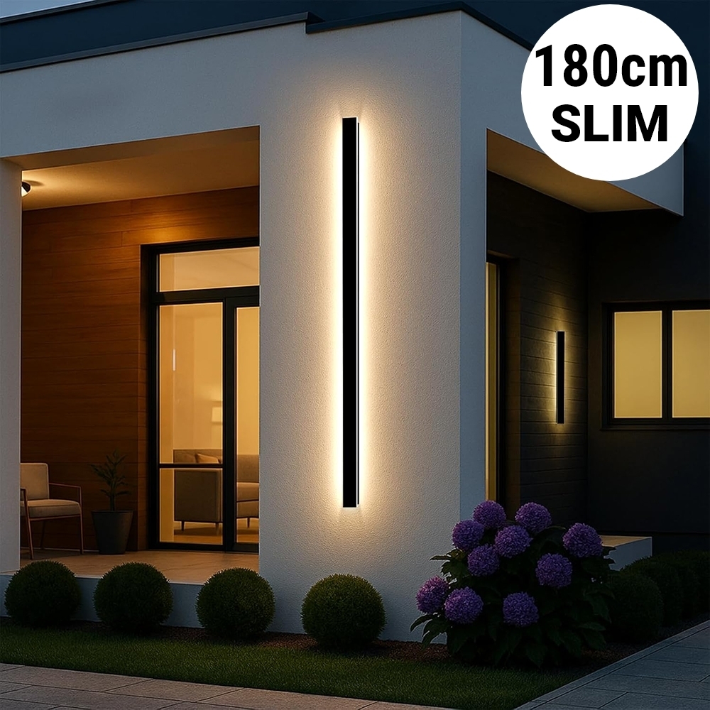 Aplică LED Exterior Bara Luminoasă Black SLIM 180 cm, 36W, IP65, Negru, 3000K