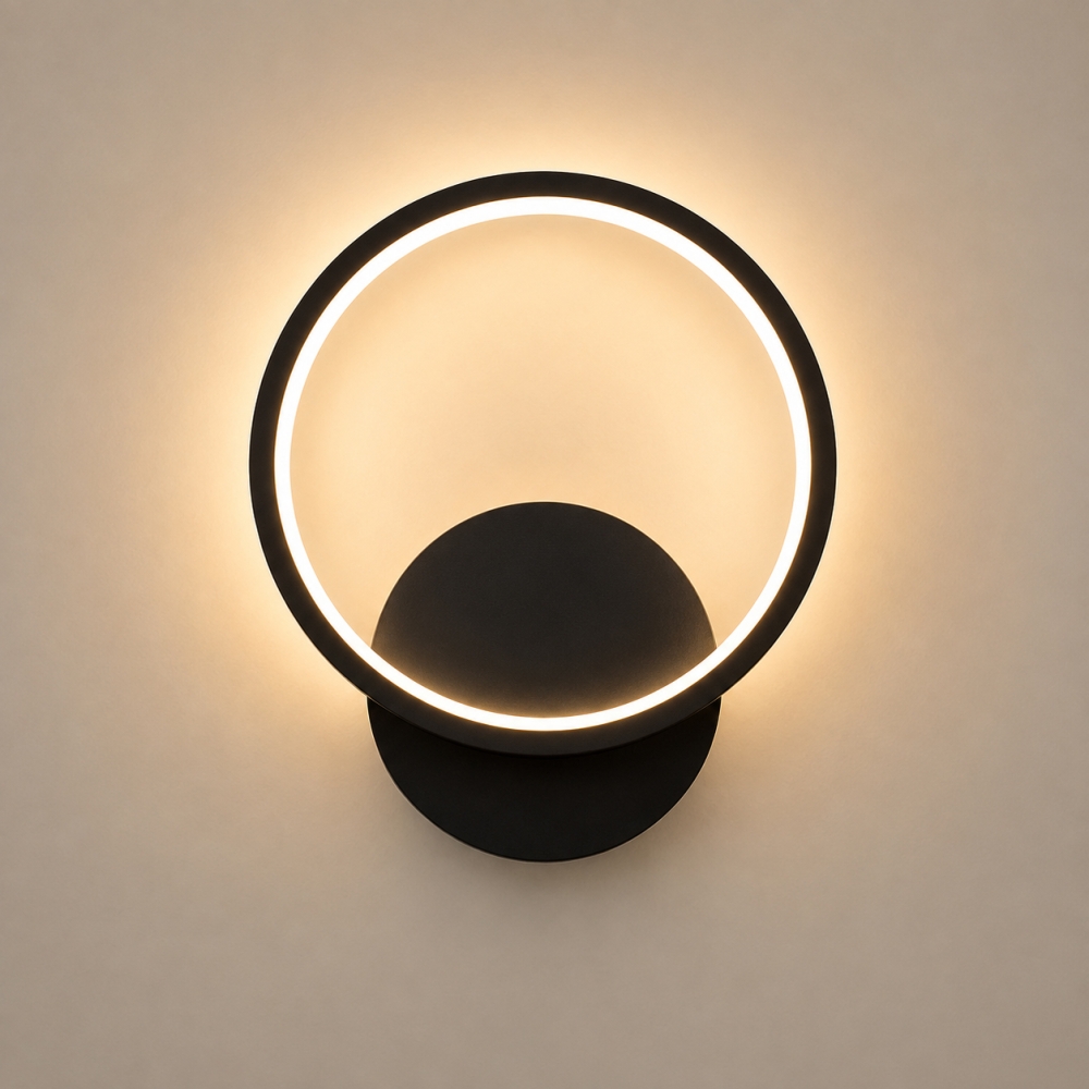 Aplică LED SK018-BK, 24W, 3000K-6500K, Negru, 200 x 230 mm