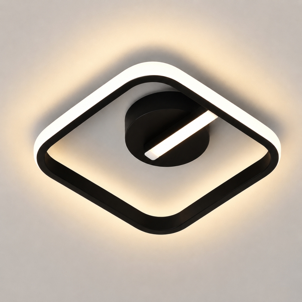 Aplică LED SquareLine AL181-BK, 24W, 3000K-6500K, Negru, 200 x 200 mm