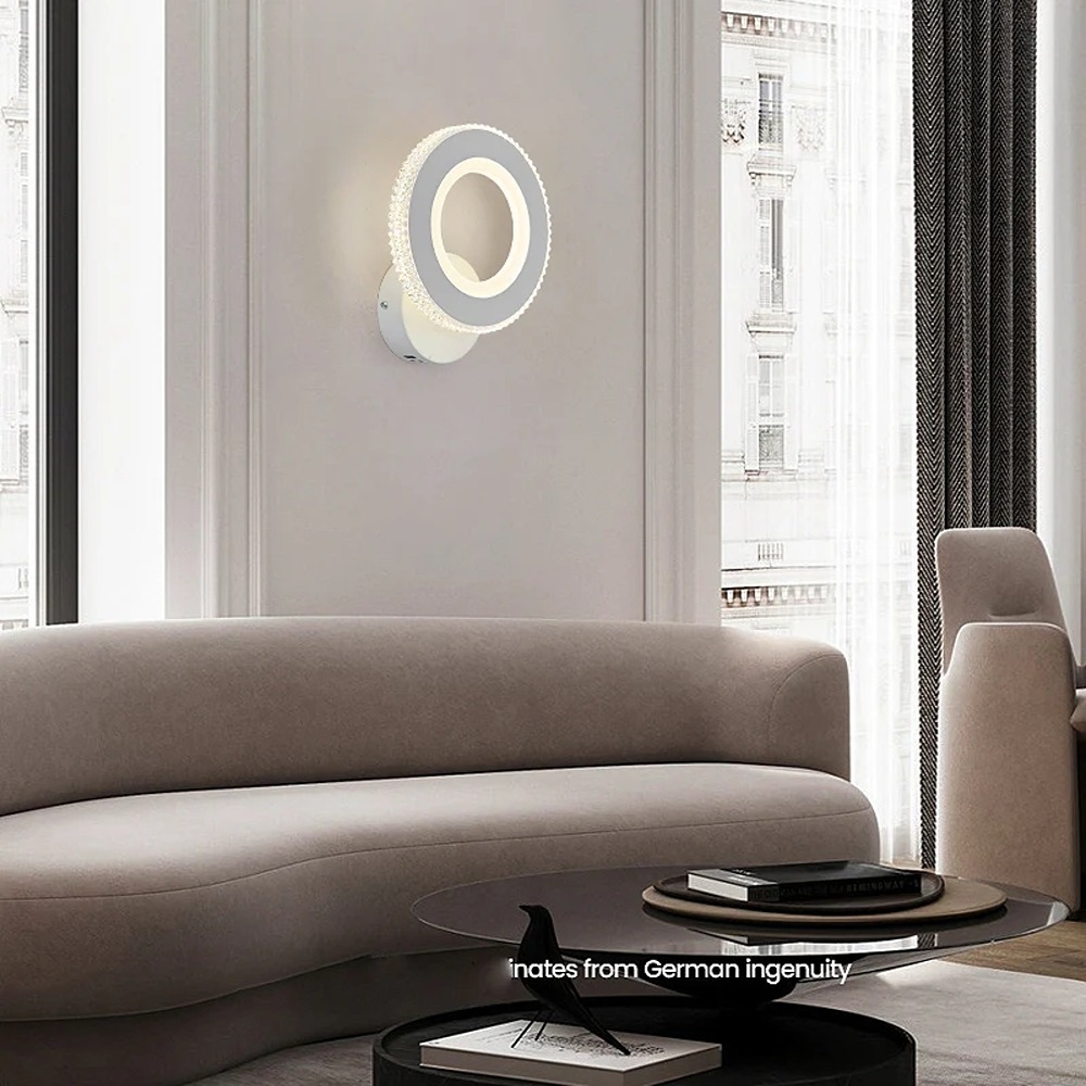 Aplica De Perete, Rotunda, 3 Tipuri De Lumina, 40W, Alb