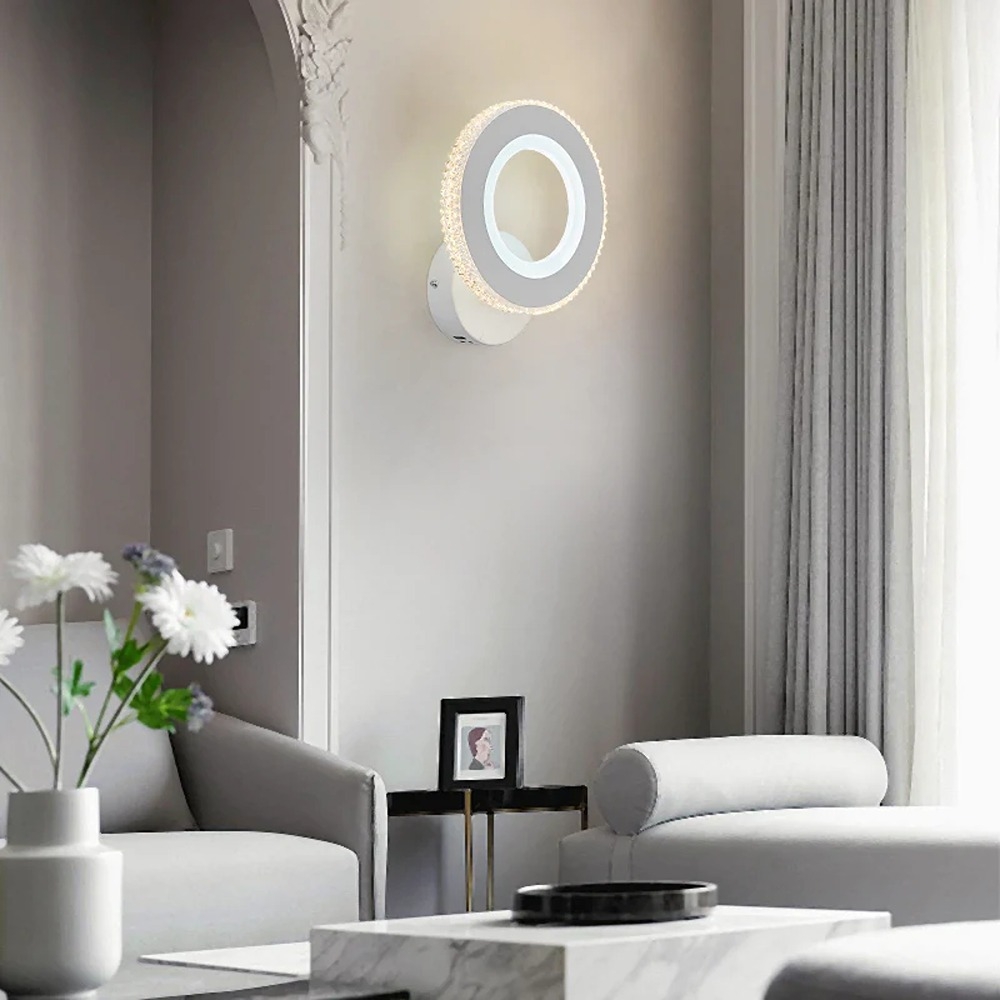 Aplica De Perete, Rotunda, 3 Tipuri De Lumina, 40W, Alb