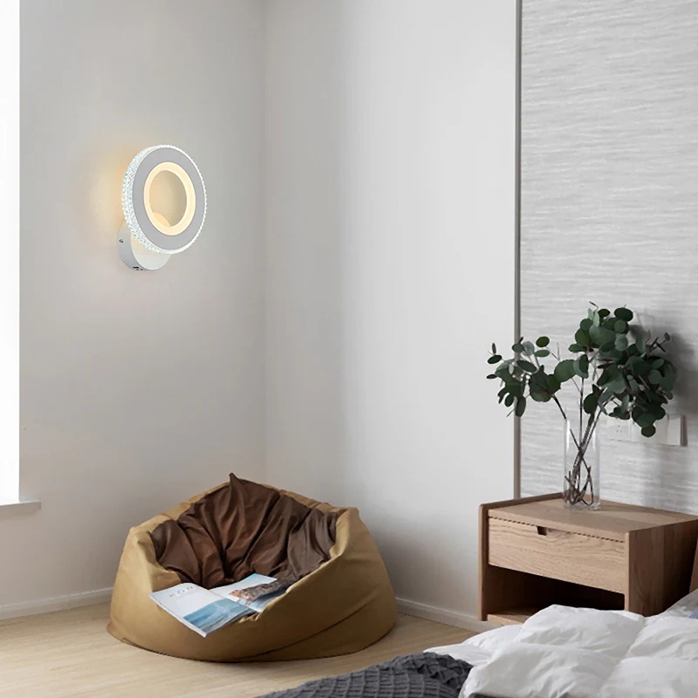 Aplica De Perete, Rotunda, 3 Tipuri De Lumina, 40W, Alb