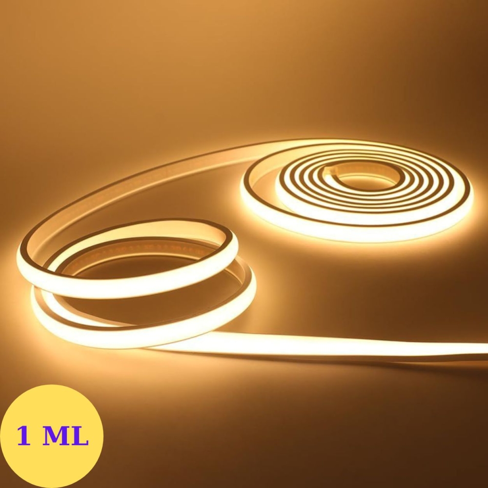 Banda LED COB 220V, 10W/m, 1000lm/m, 3000K, 1m, FlexiLum220, necesita alimentator, LM-KITCOB1M3000K