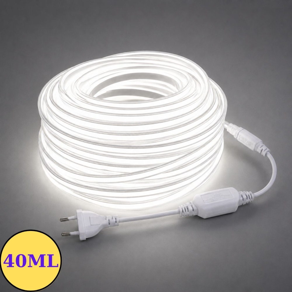 Banda LED COB 220V 40m, 400W, 40.000 lm, 6500K, IP65, kit complet PRO-KITCOB40M6500KTRS