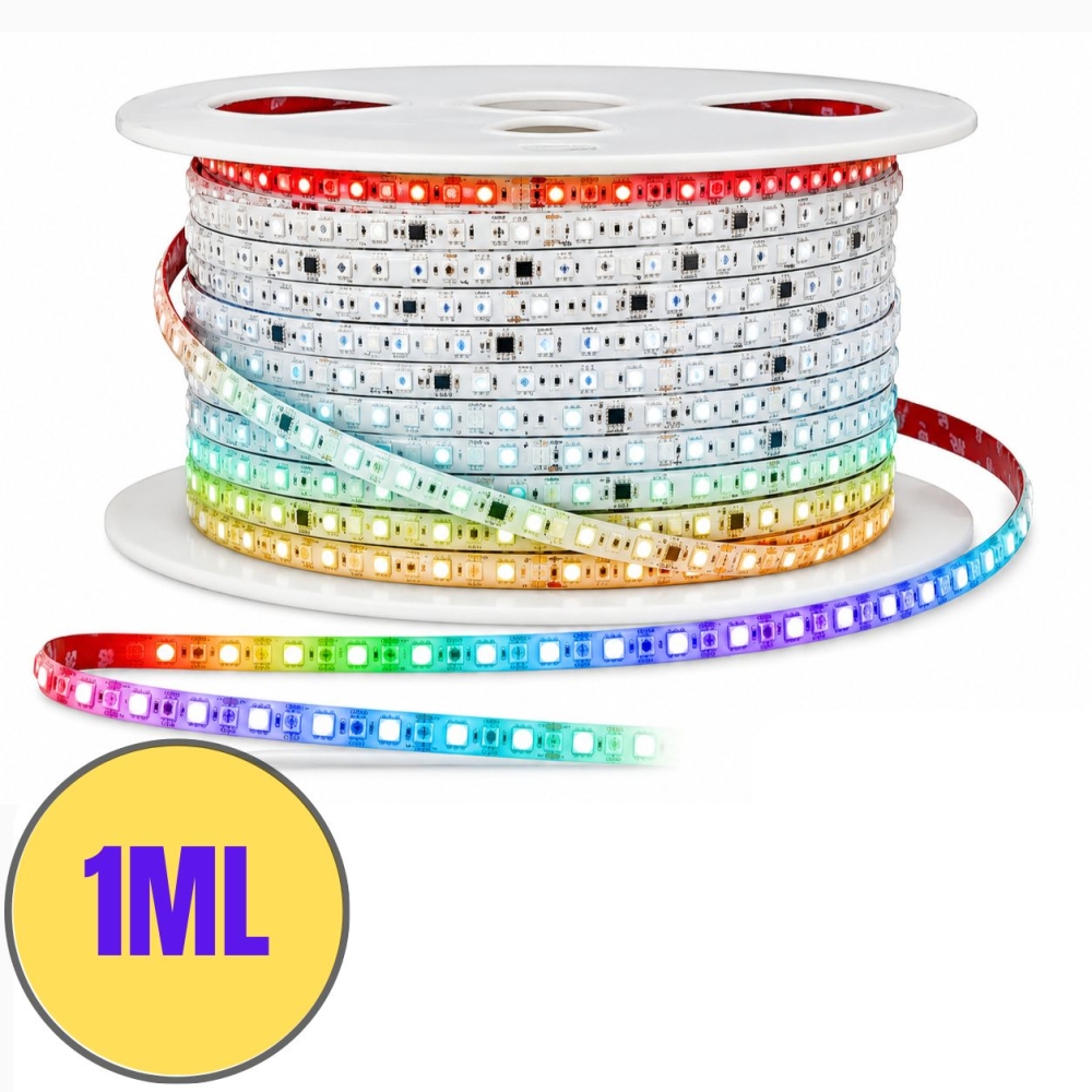 Banda LED digitala RGBIC 220V IP65 10W/m 5050 60LED/m cu aplicatie si telecomanda