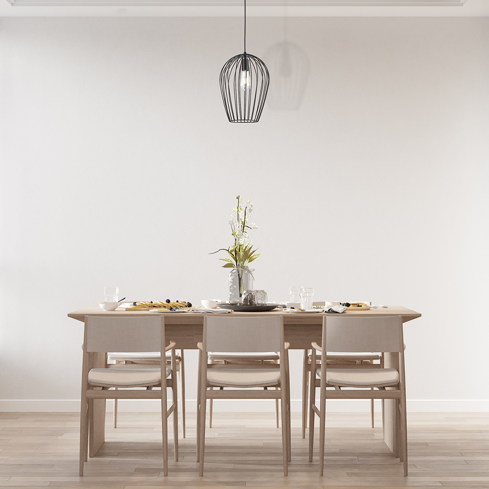 Pendul suspendat grilaj negru W005R-1H-1xE27  max 23W