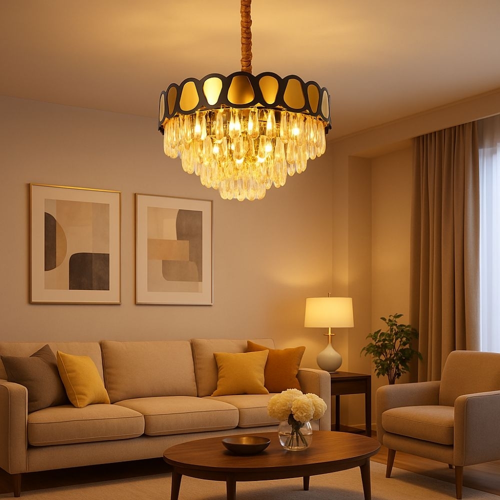 Candelabru Toros Chic 500, iluminat modern, E14, auriu cu negru
