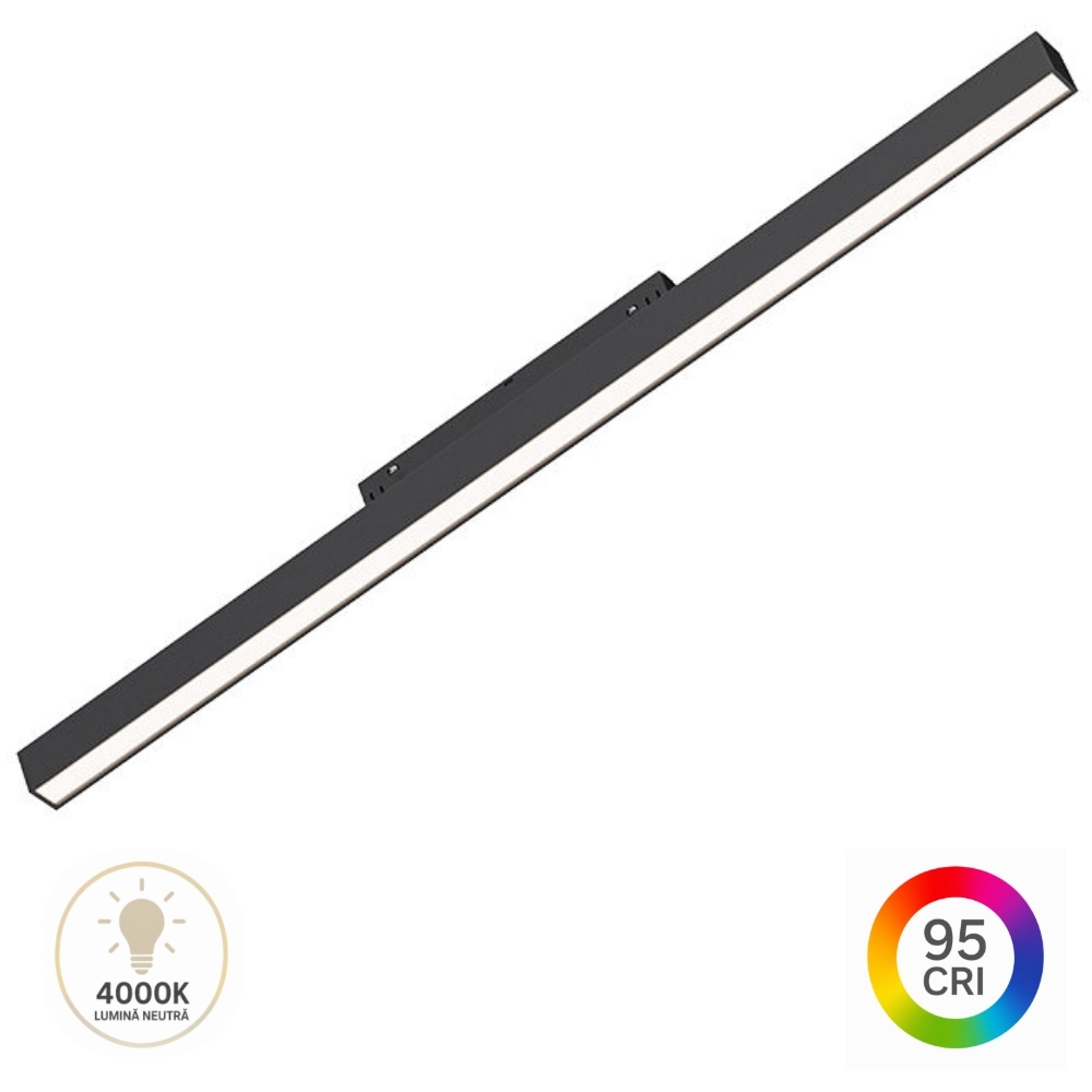 Corp Liniar LED pentru Șină Magnetică Magnus, 18W, 1850lm, 4000K, 603x22x27 mm, Negru, BD60-00611