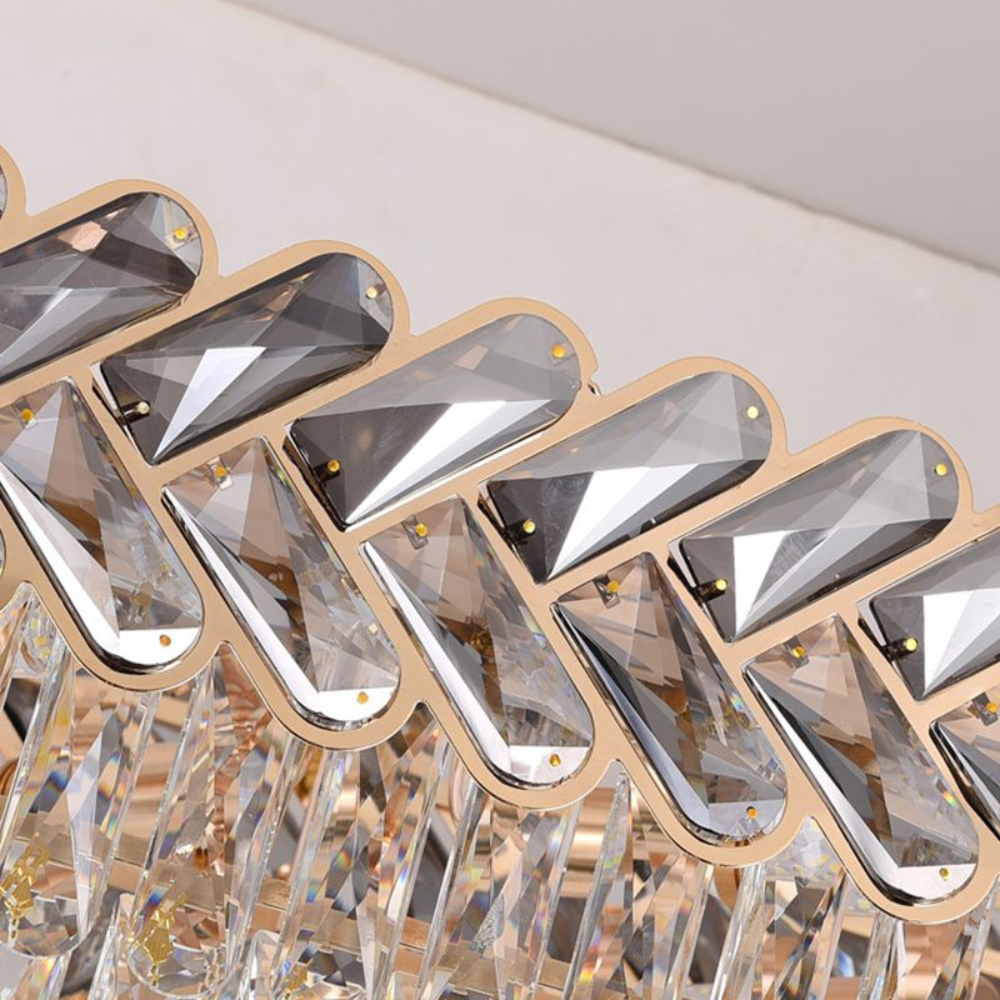 Candelabru Crystal Elegance 600, iluminat modern, E14, gri cu auriu