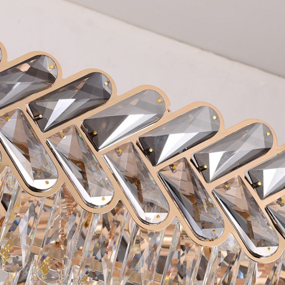 Candelabru Crystal Elegance 800, iluminat modern, E14, gri cu auriu