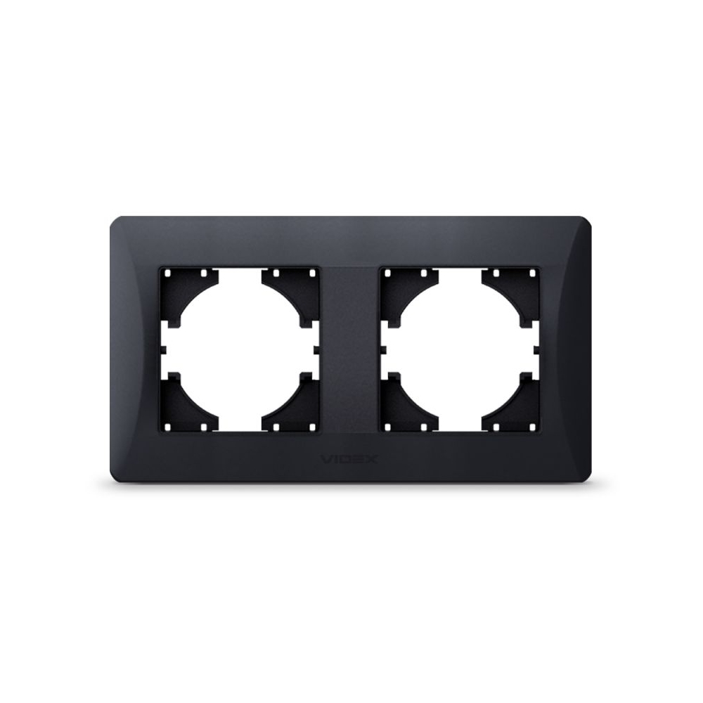 Frame 2 gang horizontal black graphite VIDEX BINERA
