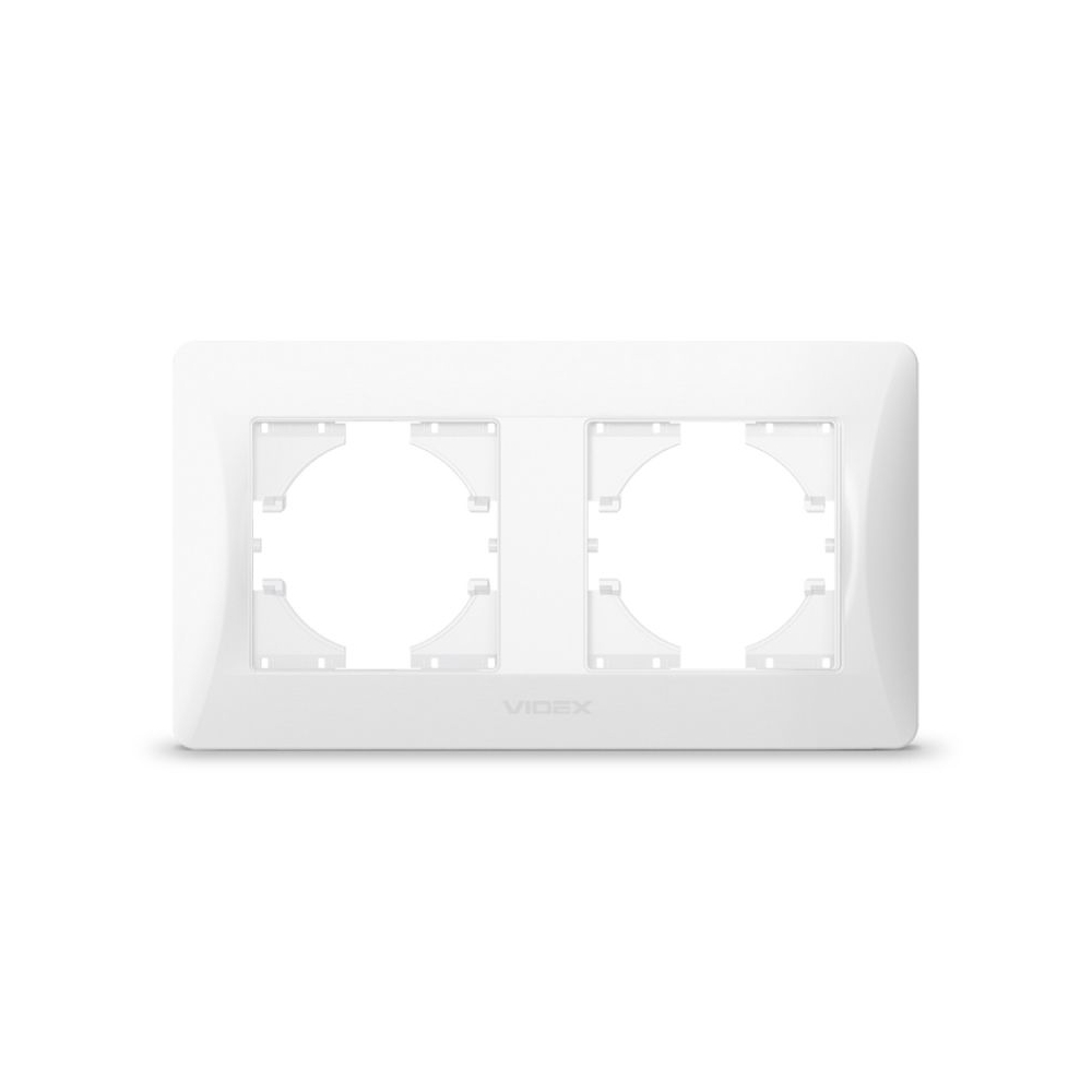 Frame 2 gang horizontal white VIDEX BINERA