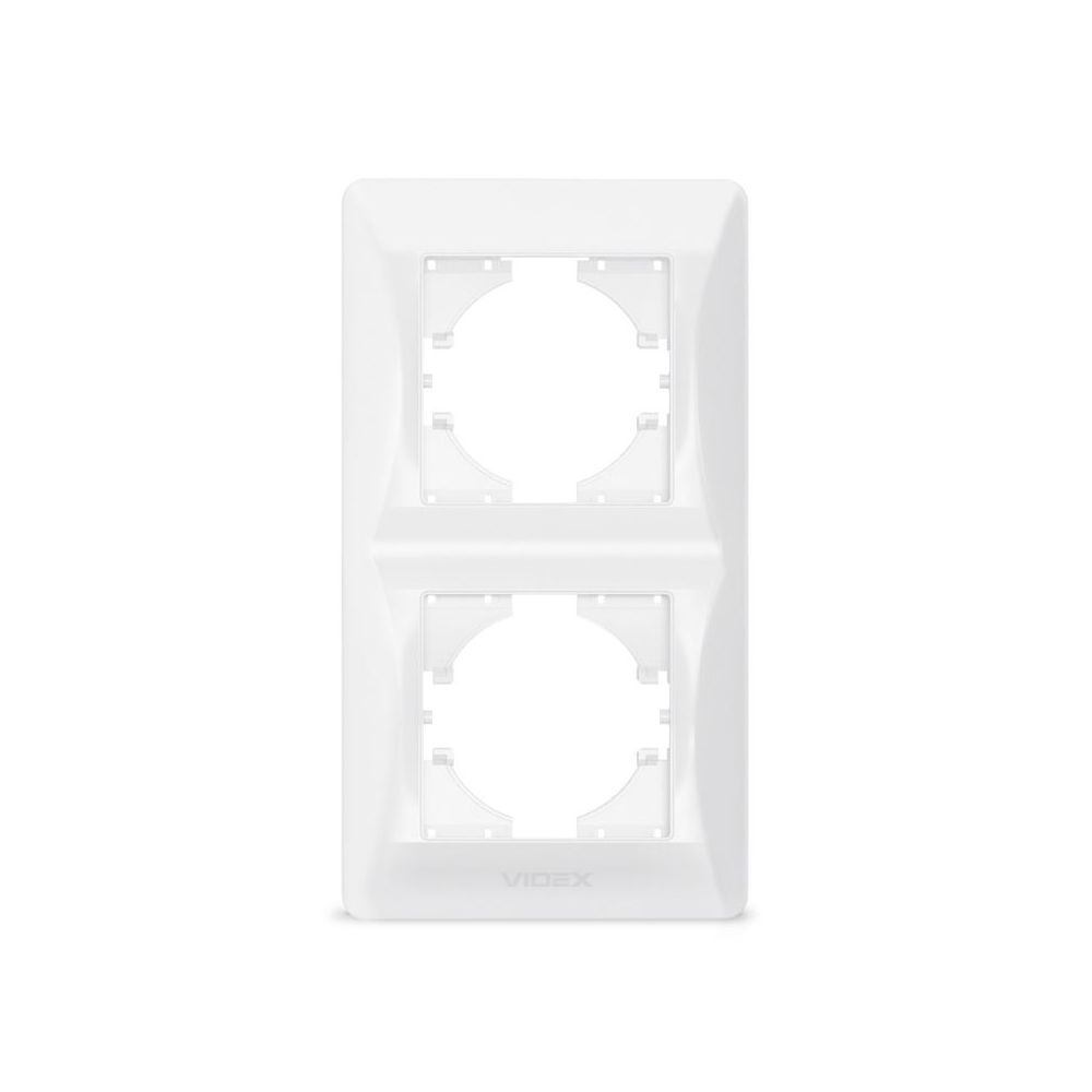 Frame 2 gang vertical white VIDEX BINERA