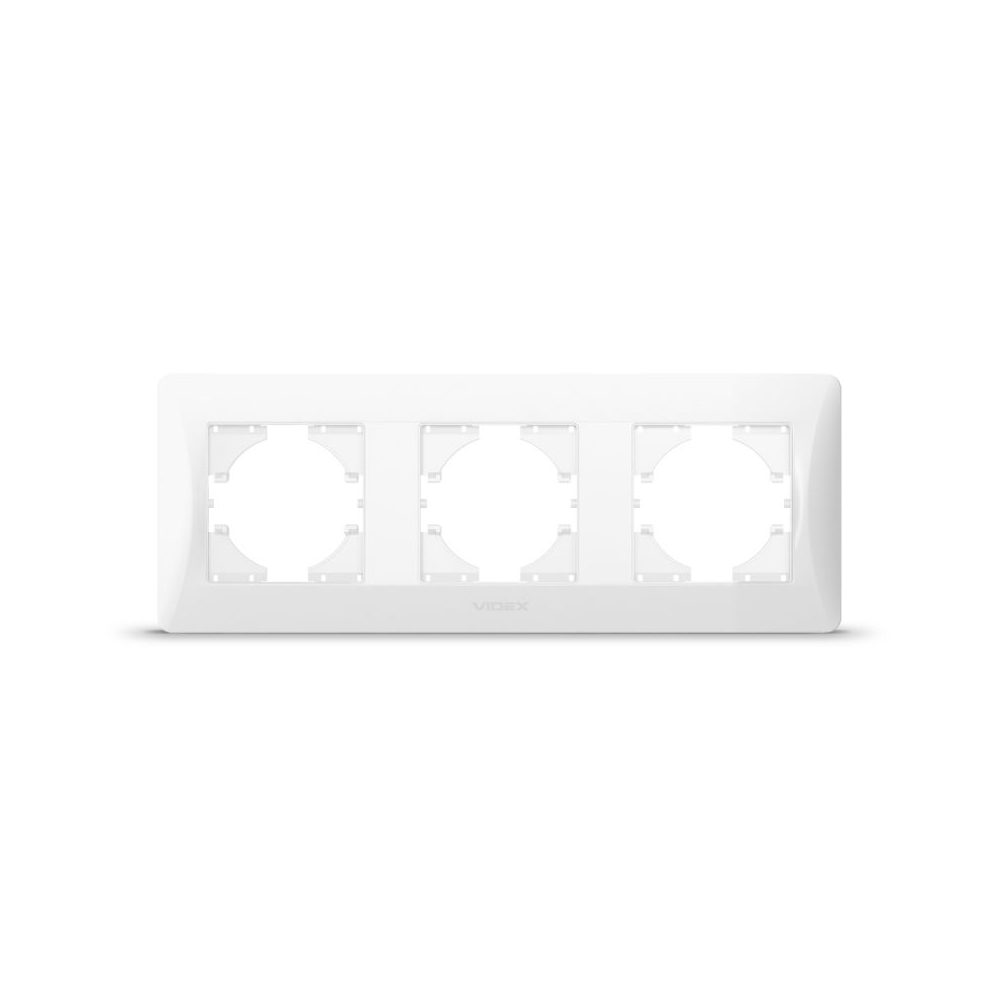 Frame 3 gang horizontal white VIDEX BINERA