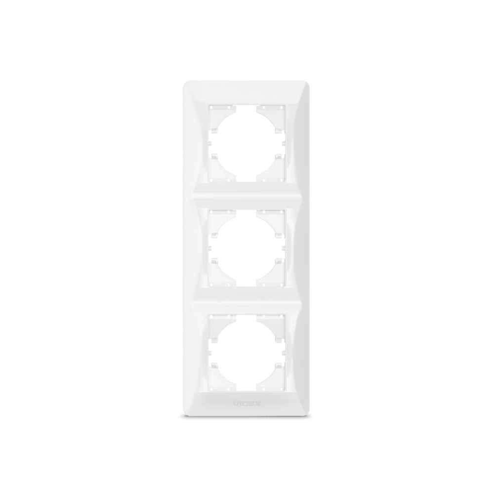 Frame 3 gang vertical white VIDEX BINERA