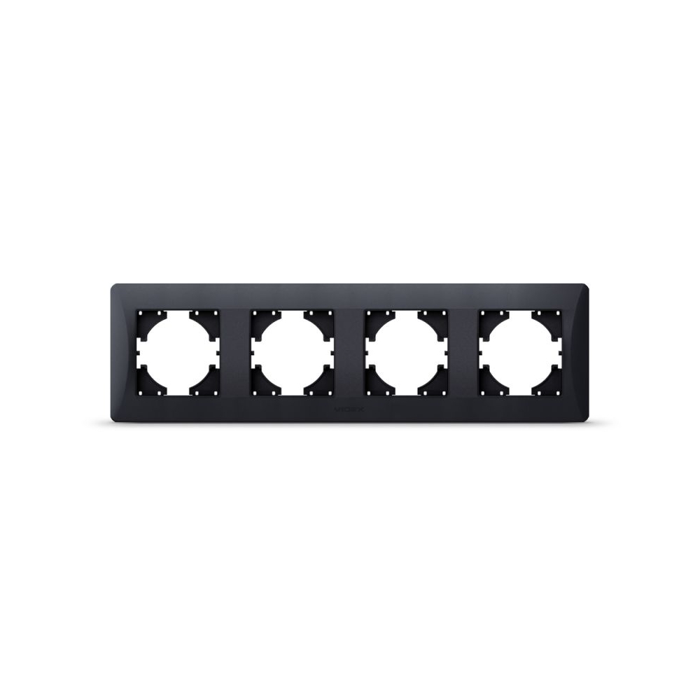Frame 4 gang horizontal black graphite VIDEX BINERA