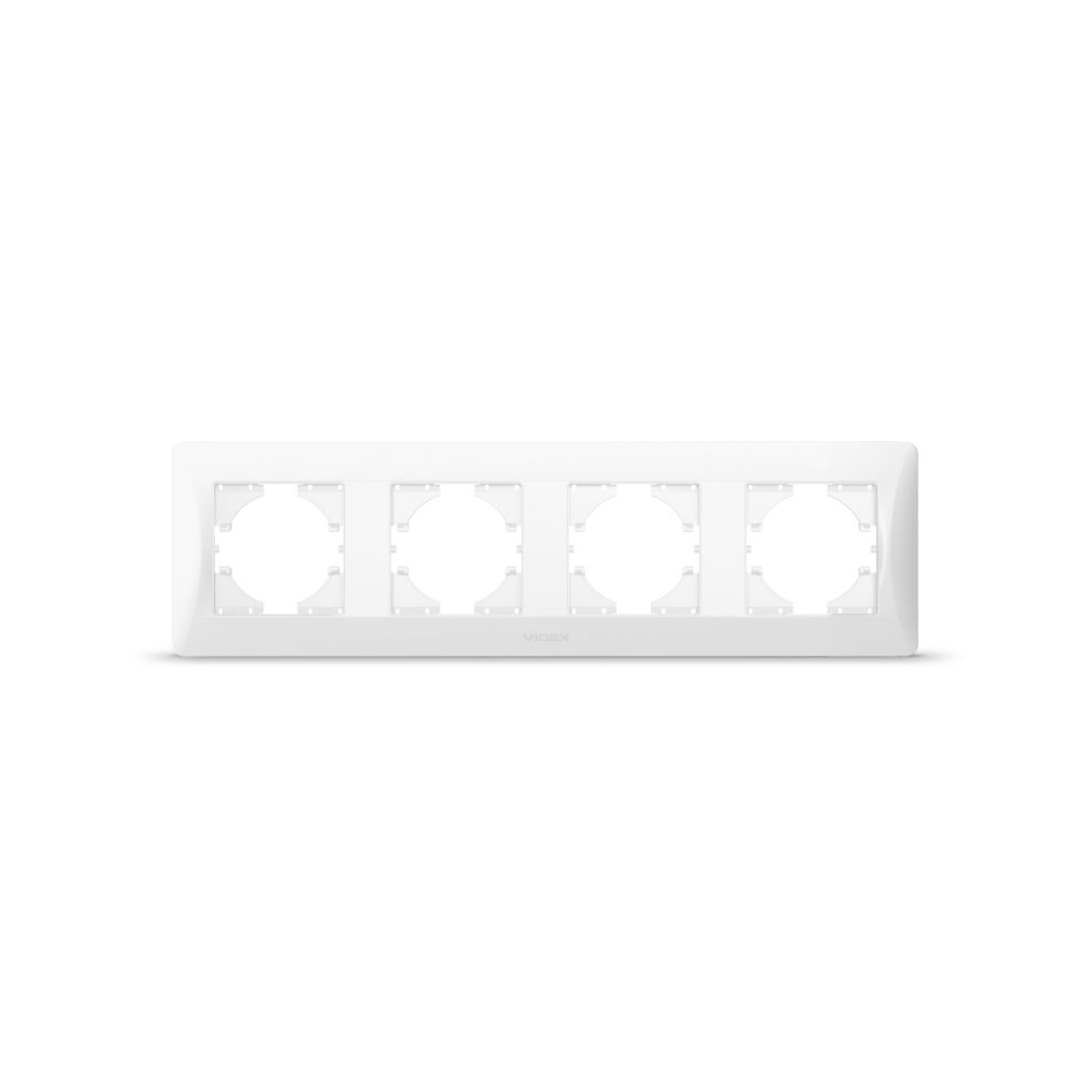 Frame 4 gang horizontal white VIDEX BINERA