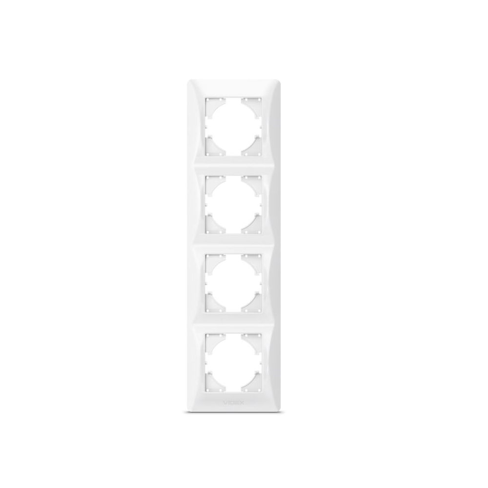 Frame 4 gang vertical white VIDEX BINERA