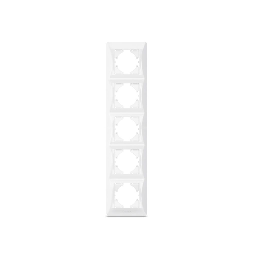 Frame 5 gang vertical white VIDEX BINERA