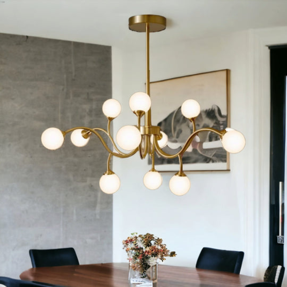 Lustra LED Charm Globes 2,  60W, cu 12 becuri, G9,auriu