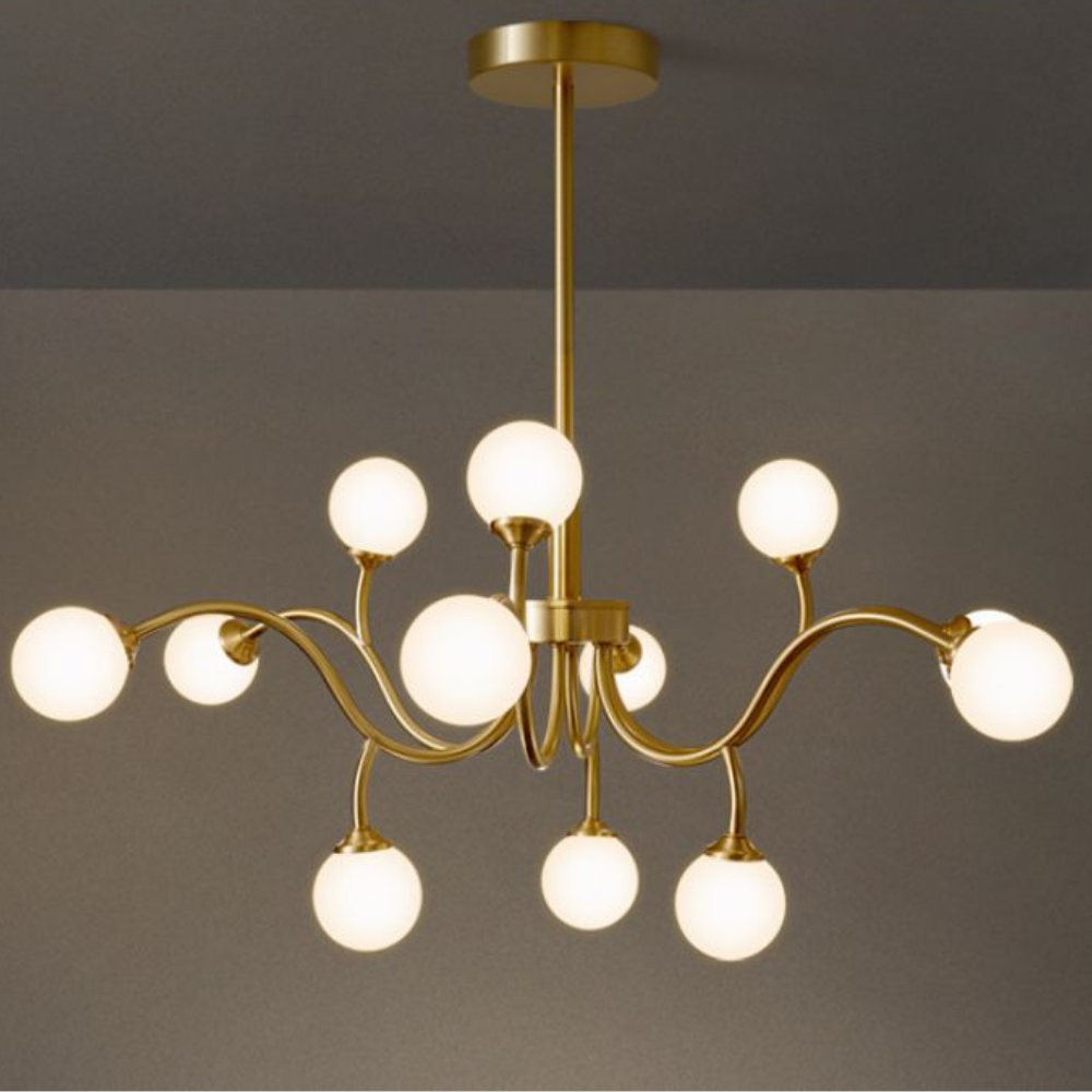 Lustra LED Charm Globes 2,  60W, cu 12 becuri, G9,auriu