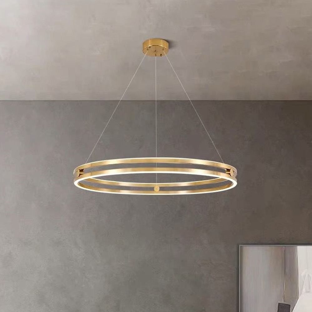 Lustra HaloRing LED 92W auriu cod G3848-400 GD dimensiuni D400xH1000mm cu telecomanda