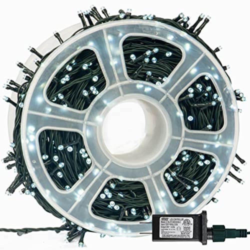 Instalatie brad LED alb rece 100m, rola flexibila, 500 LED