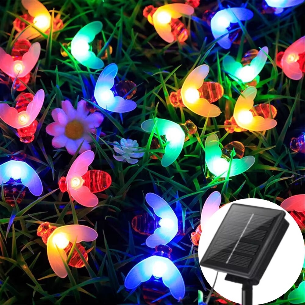 Instalatii craciun exterior multicolor 6.5m, 50 LED Albin Bee, incarcare solara
