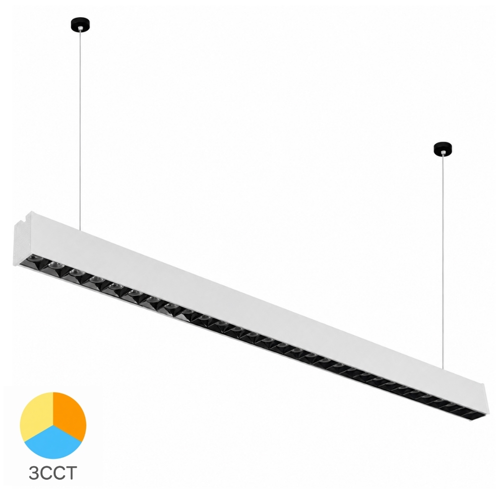Lampa LED suspendata Bellini3-45 3CCT, 45W, 5000 lm, 3000K-6500K, Alb, 1200 mm