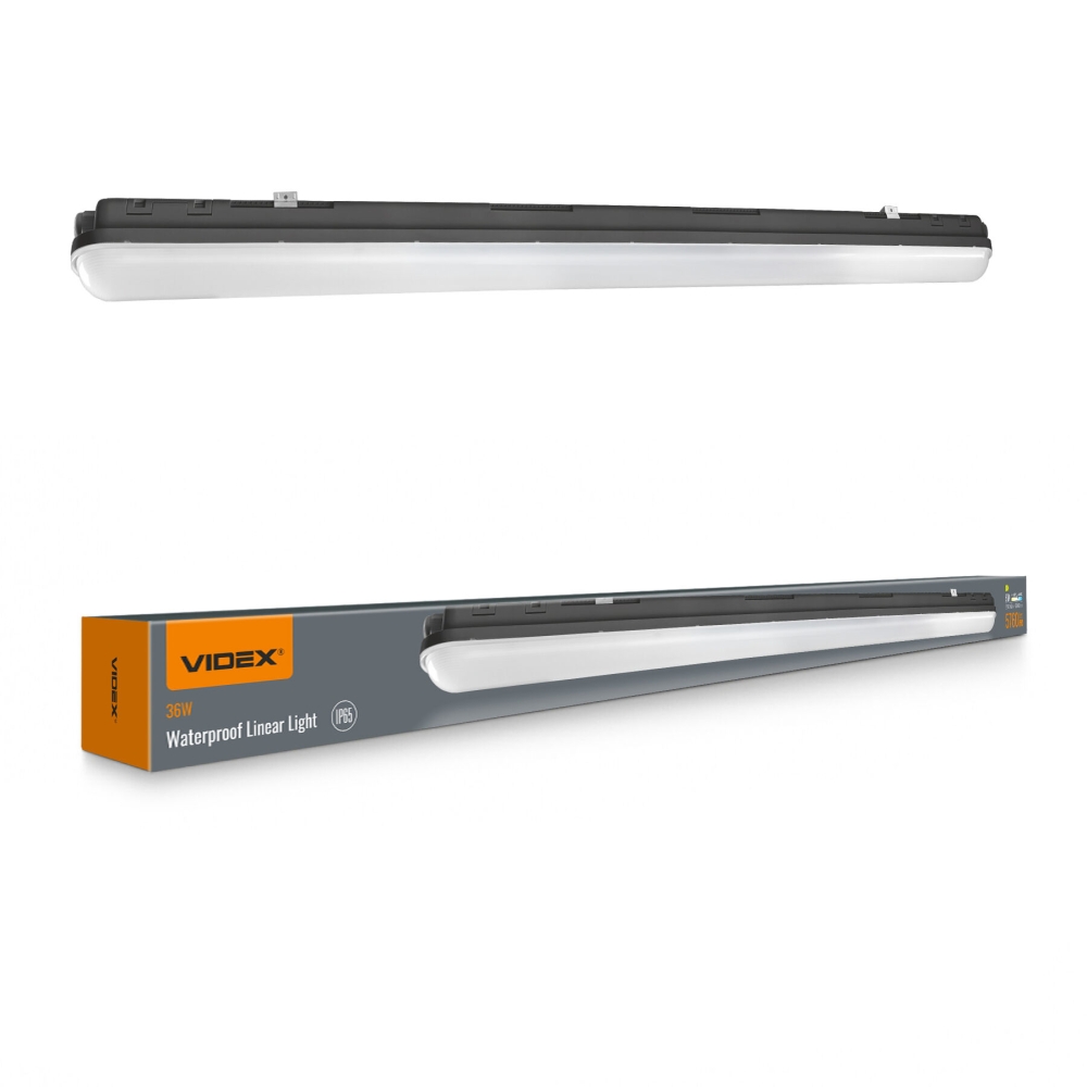 Lampa liniara LED VIDEX BNWL05 36W IP65 5000K neagra 1.2m VL-BNWL05-36125B