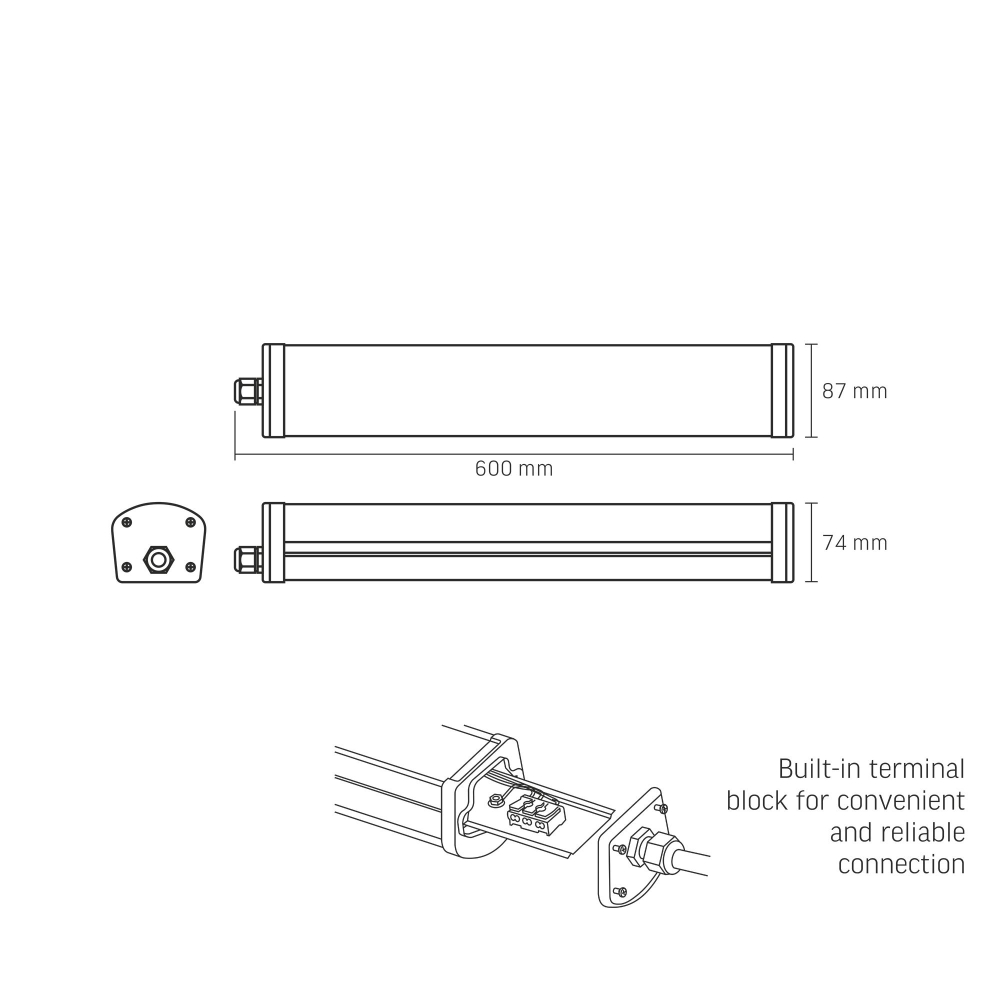 Lampa LED liniara 24W VIDEX-HERMES-60CM-24W-IP65-NW