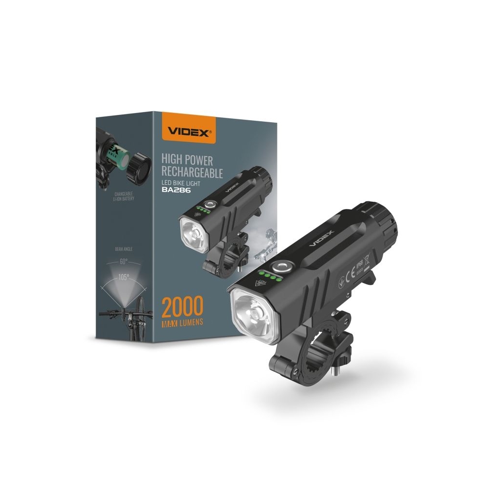 Lanterna LED bicicleta cu suport inclus VIDEX VLF-BA286 2000Lm 5000K
