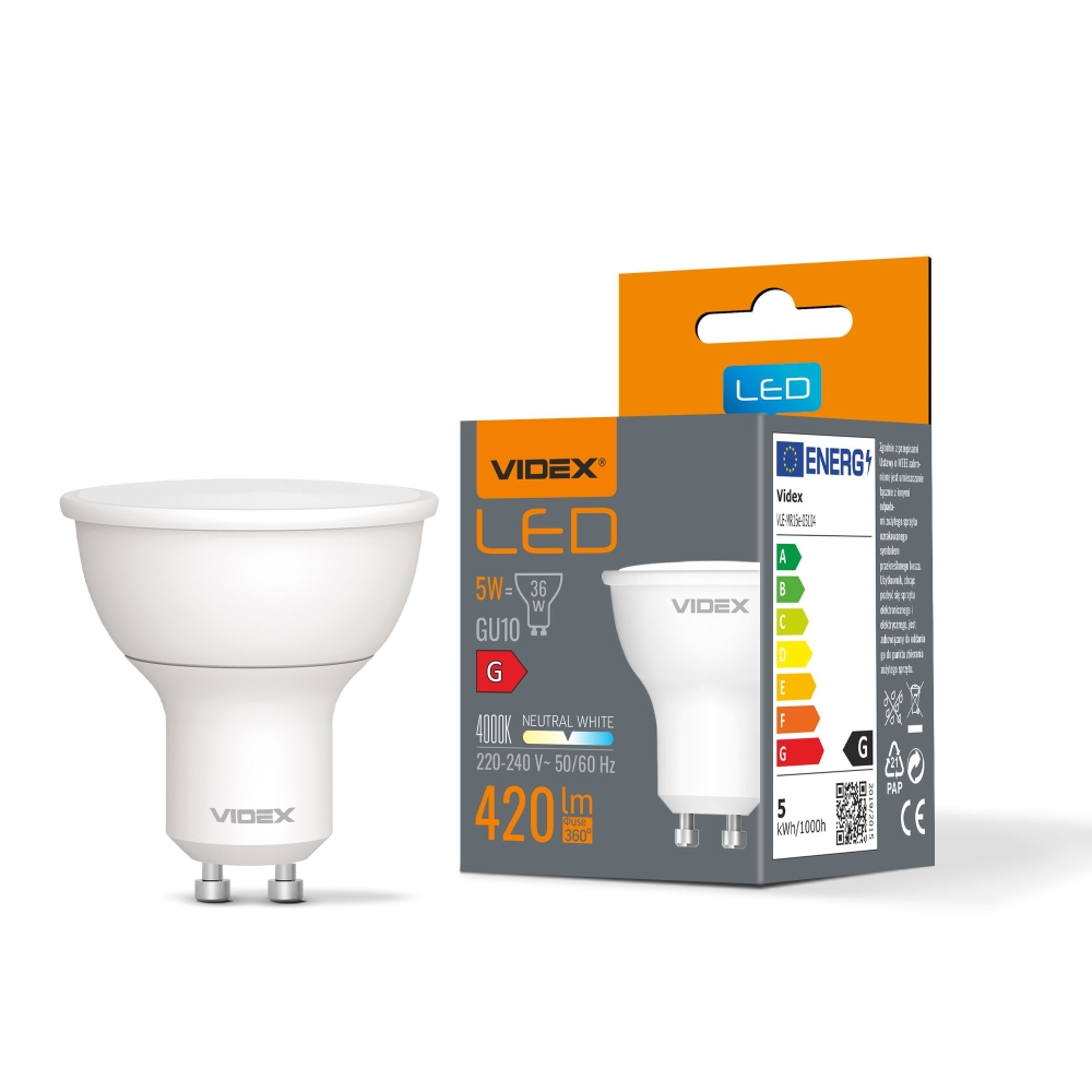 Bec LED VIDEX-GU10-5W-NW