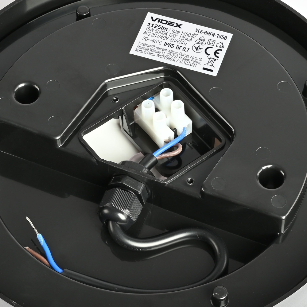 Aplica LED de exterior VIDEX-BULKHEAD-LED-LENA-BLACK-15W-NW