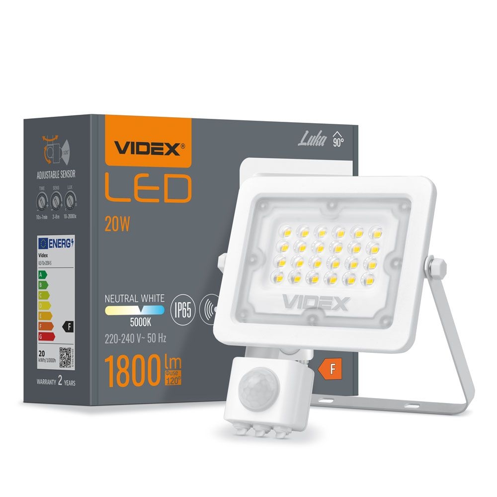 Proiector LED VIDEX-FLOOD-LED-PIR-LUCA-20W-NW