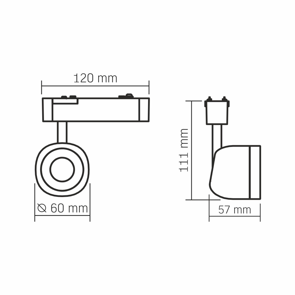 Proiector LED reglabil pentur sina magnetica slim VIDEX VL-TRMS-LA76B Negru