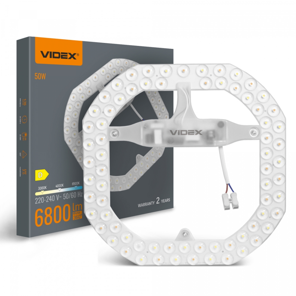 Modul LED VIDEX 50W CCT3, 3000/4000/6500K, 6800lm, 253x253mm, VL-MLC-50C