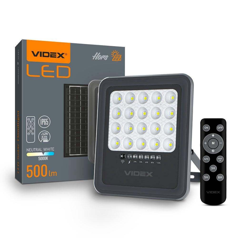 Proiector LED Solar VIDEX-FLOOD-LED-SOLAR-HORS-500-NW