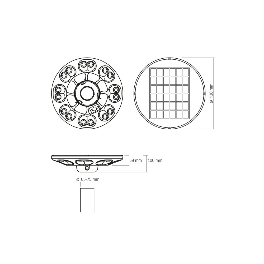 Lampa solara LED pentru parc cu senzor de miscare VIDEX VL-GLSO-1254-S