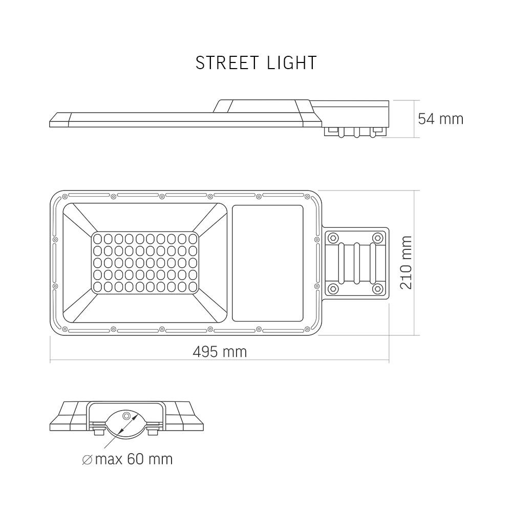 Lampa stradala solara LED VIDEX-STREET-LED-SOLAR-LANA-100W-NW