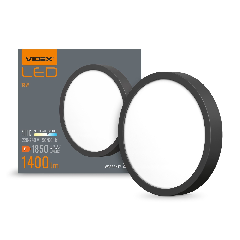 Aplica LED VIDEX-DOWNLIGHT-LED-DLRS-BLACK-18W-NW