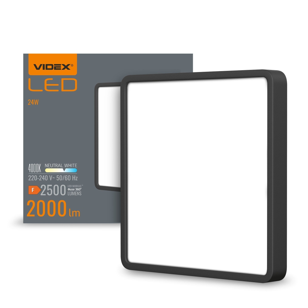 Aplica LED VIDEX-DOWNLIGHT-LED-DLSS-BLACK-24W-NW