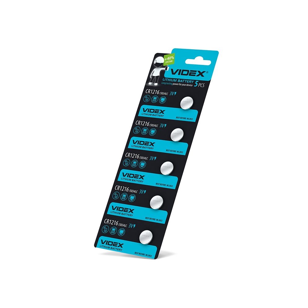 Lithium battery VIDEX CR1216 5pcs BLISTER CARD