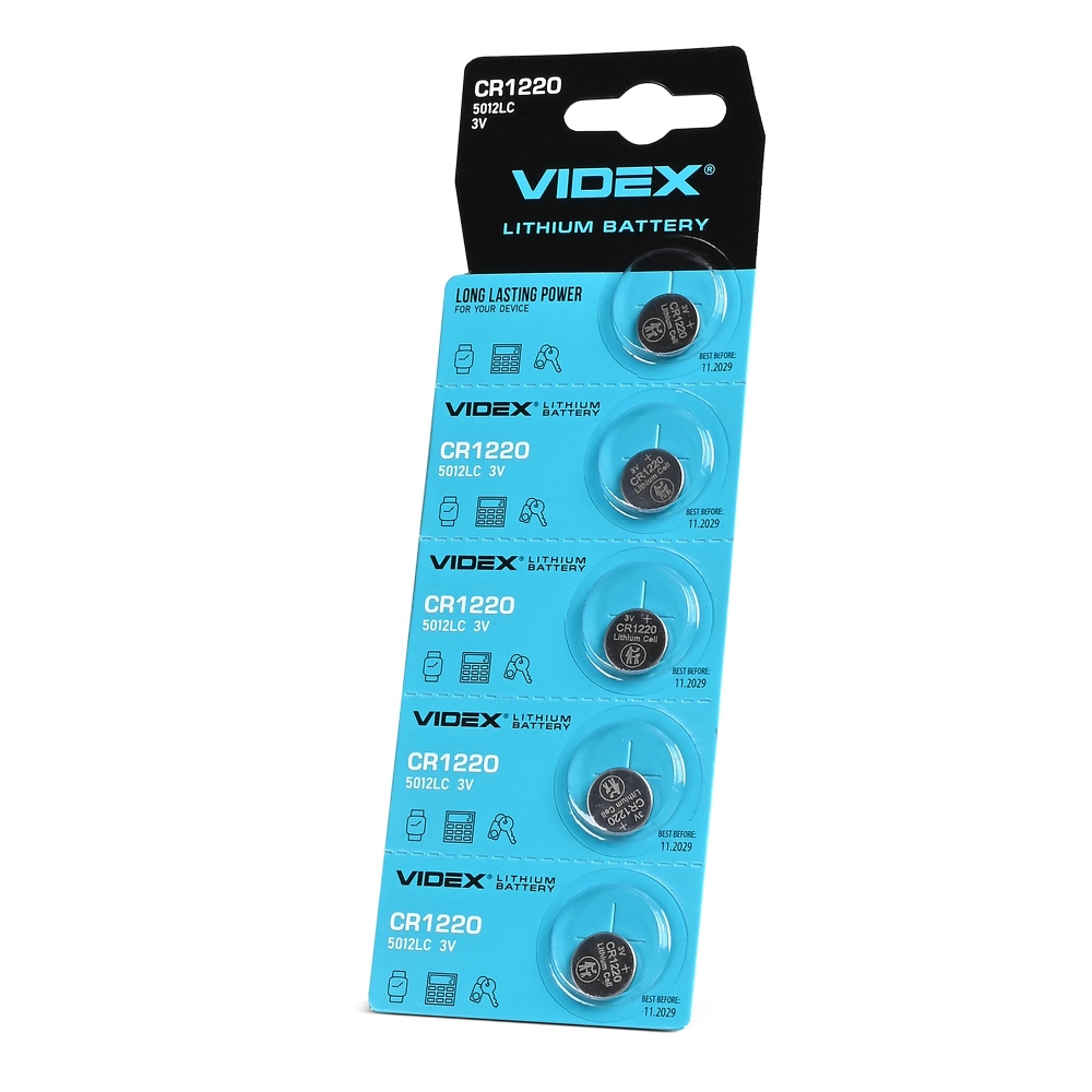 Lithium battery VIDEX CR1220 5pcs BLISTER CARD