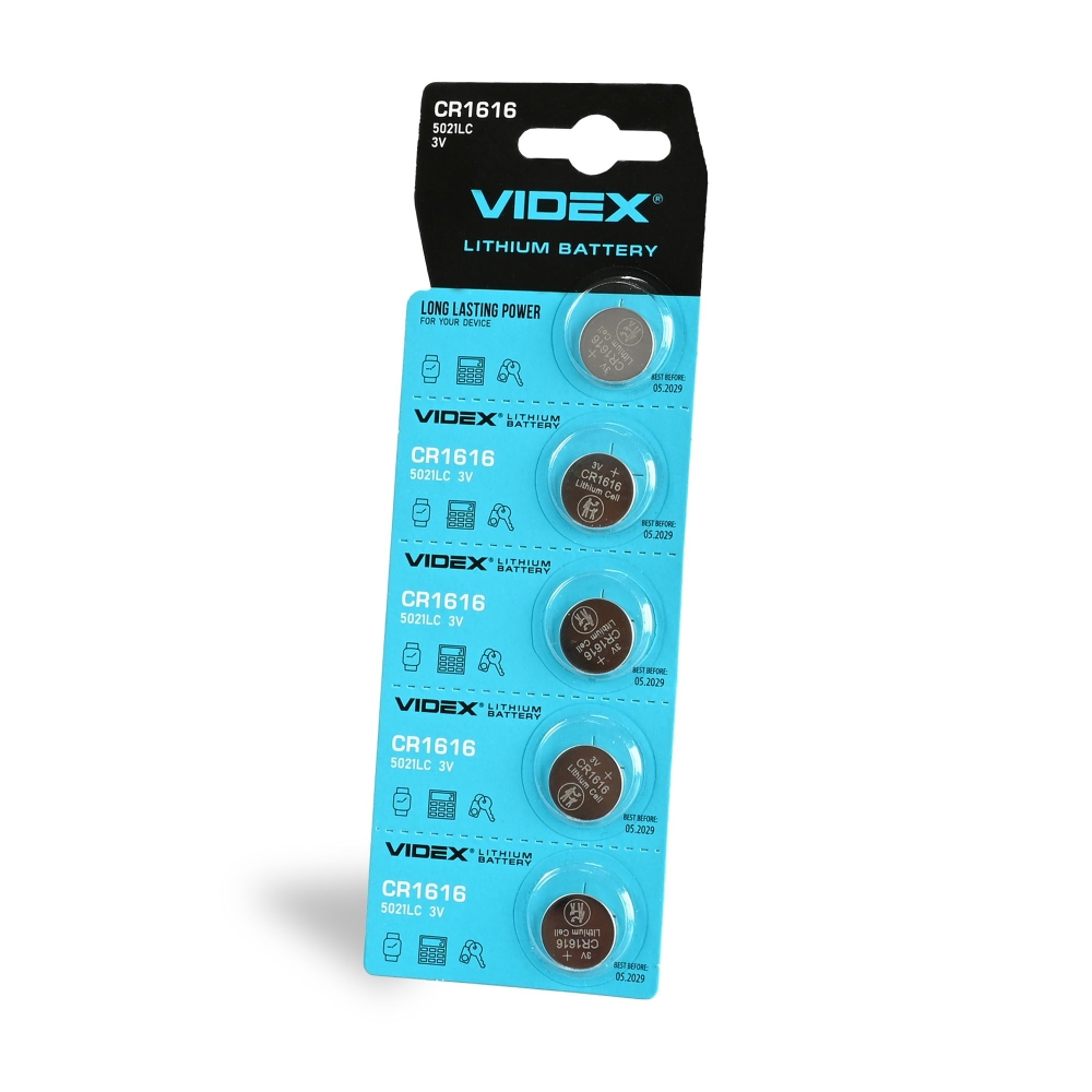 Lithium battery VIDEX CR1616 5pcs BLISTER CARD