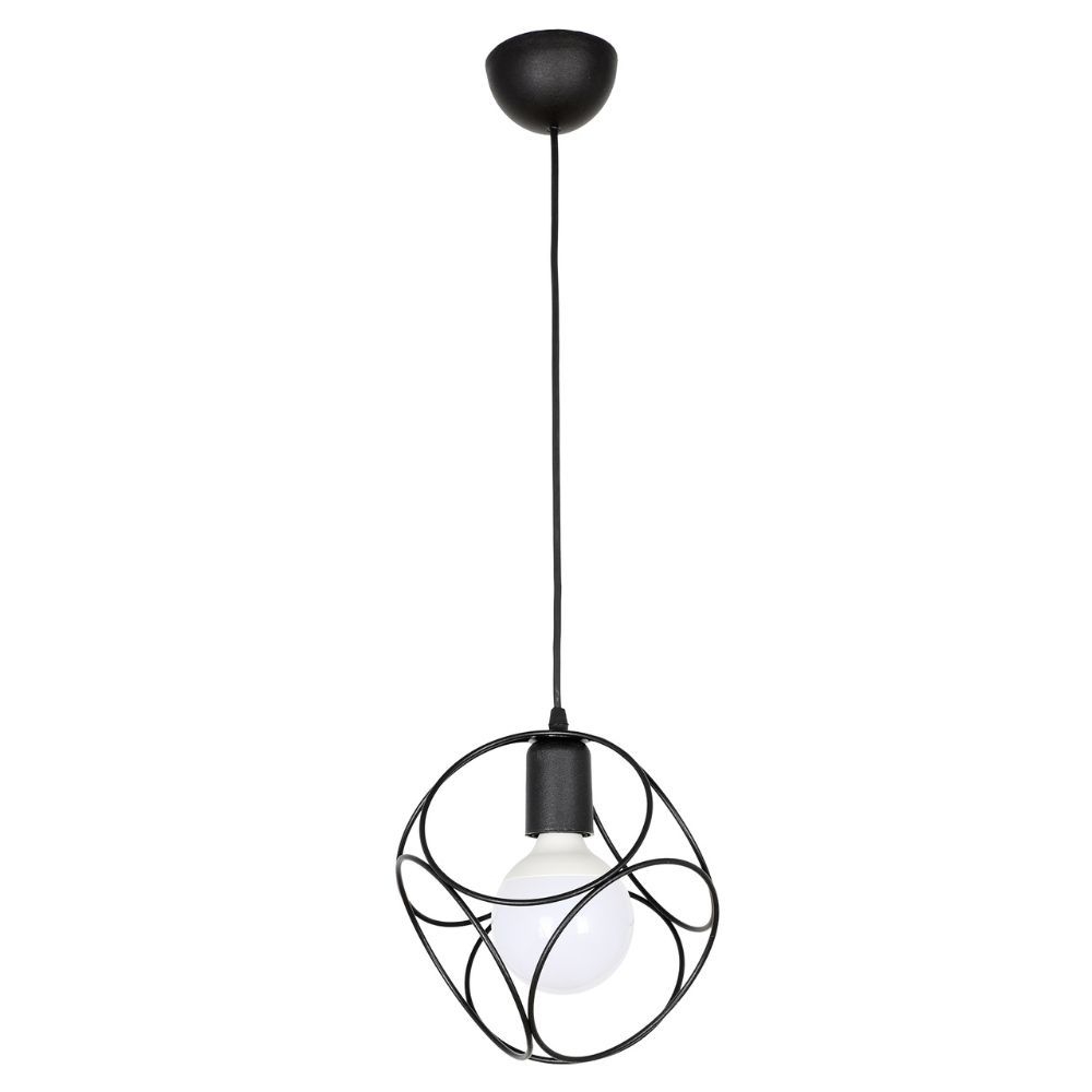 Lustră pendul neagră geometrică 1xE27, model DL75D014