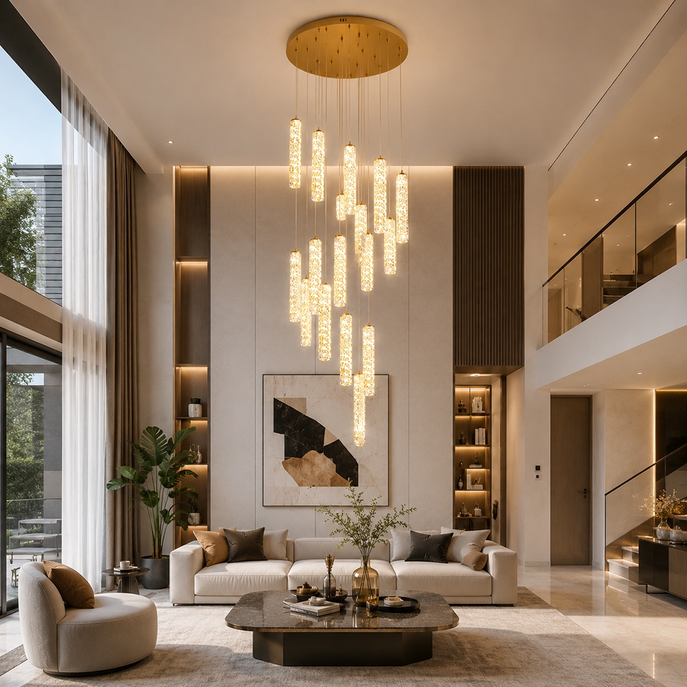 Lustră suspendată LED Crystal 320W, telecomandă, dimabilă, LT359-16