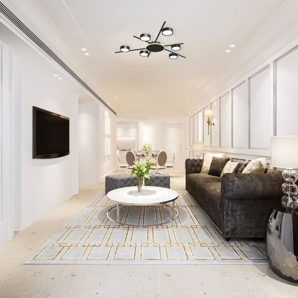 Lustra LED aplicatat tavan VIDEX VL-SPF22B-BB cu dulie GX53 max 6x30W