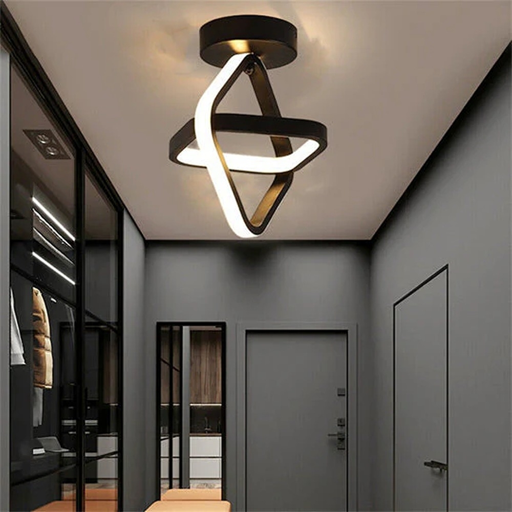 Lustra LED, 3 Tipuri De Lumina, 48W, Negru