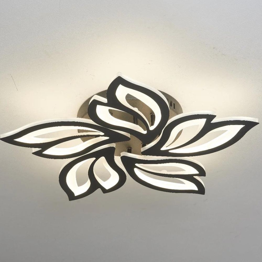 Lustra LED, Cu 5 Brate Si Telecomanda, Dimabila, 120W, Negru